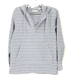 Caribbean Pullover Hoodie Womens Small Striped Kangaroo Pocket Beach Coverup